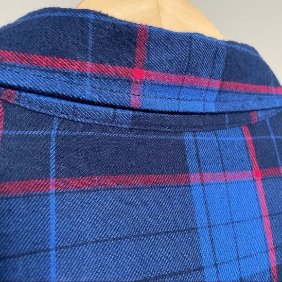 D/C Jean  Blue Red Plaid Long Sleeve Shirt Sz 1X - Picture 8 of 13